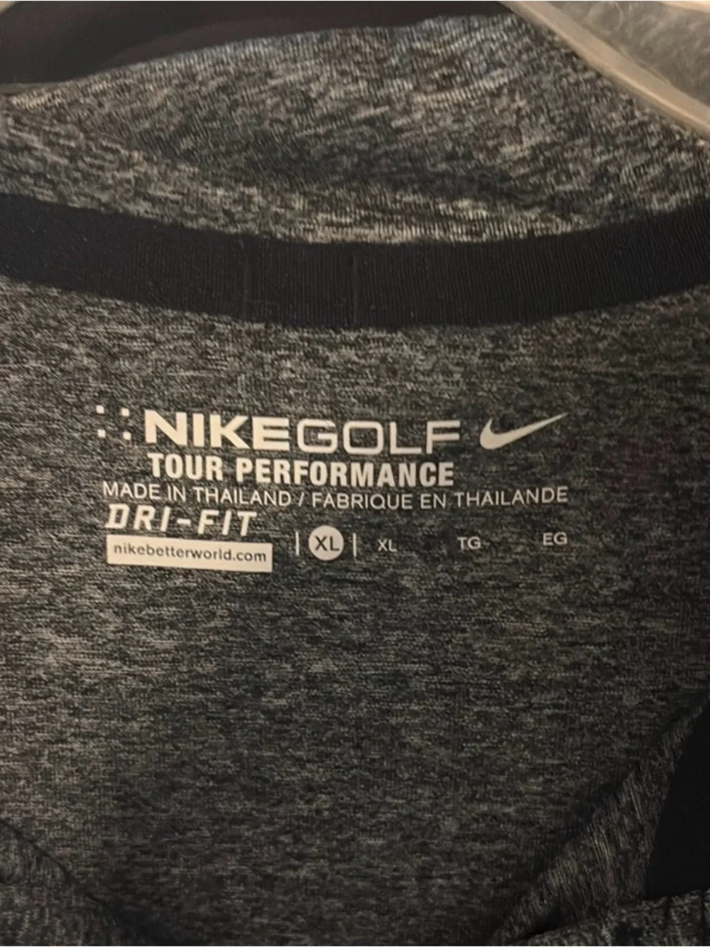 Nike Dark Heather Gray Polo with Light Gray Shoulder Accents